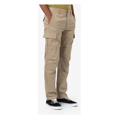 Bavlněné kalhoty Dickies béžová barva, jednoduché, DK0A4XDUKHK-BROWN