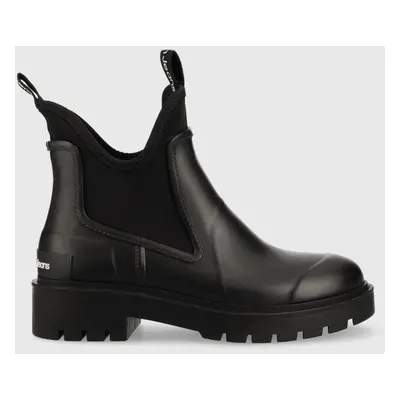 Holínky Calvin Klein Jeans Yw0yw01034 Bds Chelsea Rain Boots dámské, černá barva