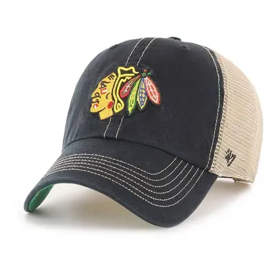 Kšiltovka 47 brand NHL Chicago Blackhawks černá barva, s aplikací, H-TRWLR04GWP-BK