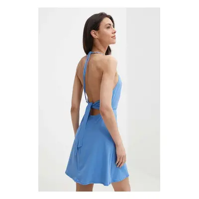 Plážové šaty MICHAEL Michael Kors MINI COVER UP DRESS fialová barva, MM2R267