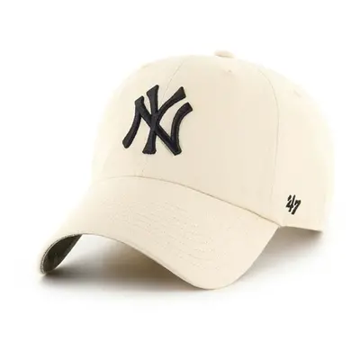 Kšiltovka 47 brand MLB New York Yankees béžová barva, s aplikací, B-BPCAM17GWS-NT