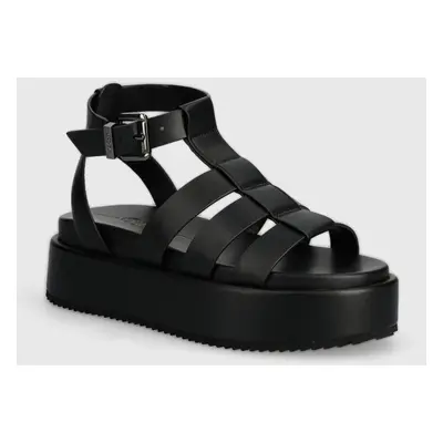 Sandály Buffalo Noa Greek Sandal dámské, černá barva, na platformě, 1602209.BLK