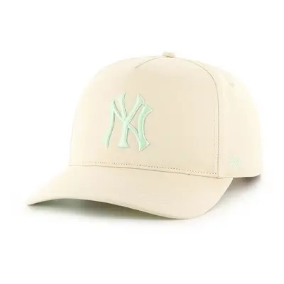 Bavlněná baseballová čepice 47 brand MLB New York Yankees béžová barva, s aplikací, BCWS-SRSHT17