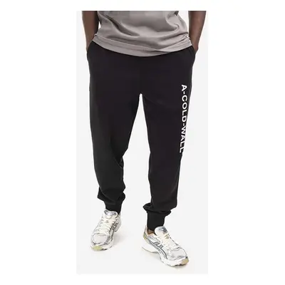 Bavlněné tepláky A-COLD-WALL* Essential Logo Sweatpants černá barva, s potiskem, ACWMB148.-BLACK