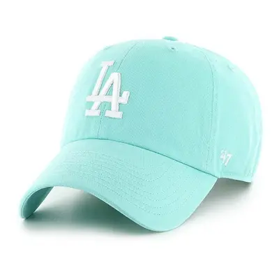 Bavlněná baseballová čepice 47 brand MLB Los Angeles Dodgers zelená barva, s aplikací, B-NLRGW12