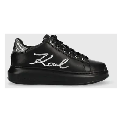 Kožené sneakers boty Karl Lagerfeld KAPRI černá barva, KL62510A