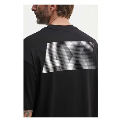 Bavlněné tričko Armani Exchange černá barva, s potiskem, 3DZTHJ ZJBYZ