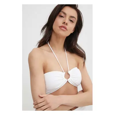 Plavková podprsenka MICHAEL Michael Kors BANDEAU BIKINI TOP bílá barva, mírně vyztužený košík, M