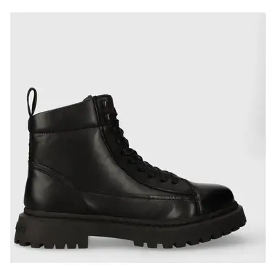 Trapery Tommy Jeans TJM LACE UP BOOT pánské, černá barva, EM0EM01363