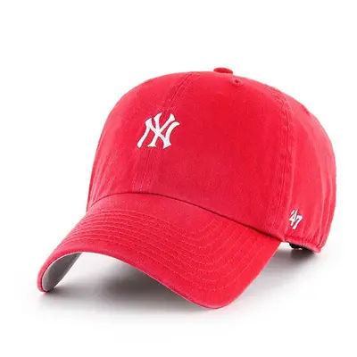 Bavlněná baseballová čepice 47 brand MLB New York Yankees červená barva, s aplikací, B-BSRNR17GW