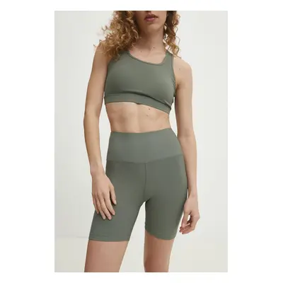 Kraťasy Answear Lab dámské, zelená barva, hladké, high waist