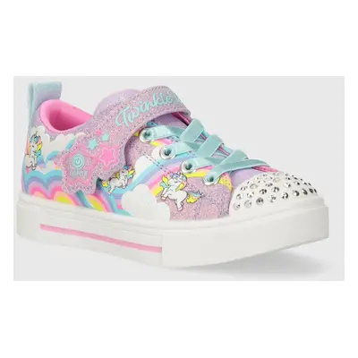 Dětské tenisky Skechers TWINKLE SPARKS JUMPIN CLOUDS fialová barva