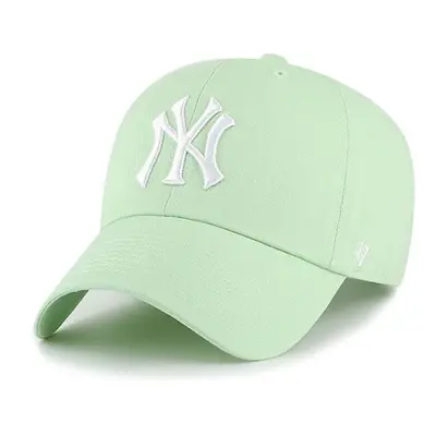 Bavlněná baseballová čepice 47 brand MLB New York Yankees zelená barva, s aplikací, B-NLRGW17GWS