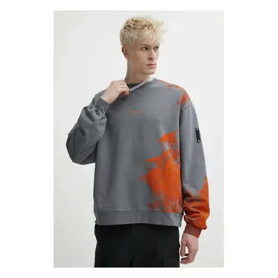 Bavlněná mikina A-COLD-WALL* Brushstroke Crewneck pánská, šedá barva, s potiskem, ACWMW184