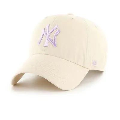 Kšiltovka 47 brand MLB New York Yankees béžová barva, s aplikací, B-NLRGW17GWS-NTP