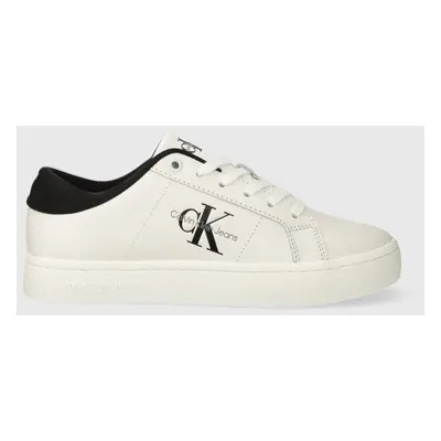 Kožené sneakers boty Calvin Klein Jeans CLASSIC CUPSOLE LOWLACEUP LTH WN černá barva, YW0YW01444