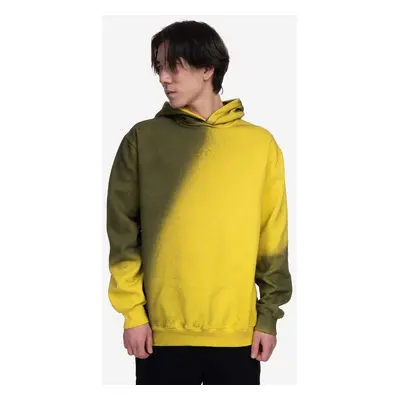 Bavlněná mikina A-COLD-WALL* Gradient Hoodie pánská, žlutá barva, s kapucí, vzorovaná, ACWMW100-