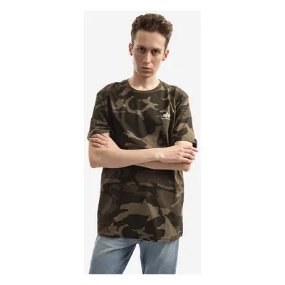 Bavlněné tričko Alpha Industries zelená barva, 188505C.239-green