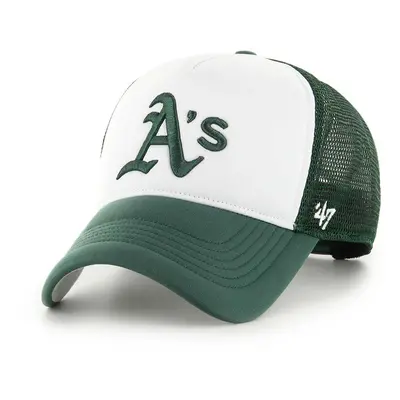 Kšiltovka 47 brand MLB Oakland Athletics zelená barva, s aplikací, B-TRTFM18KPP-DG