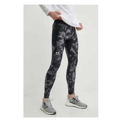 Tréninkové legíny Under Armour HeatGear Iso-Chill Printed černá barva, vzorované