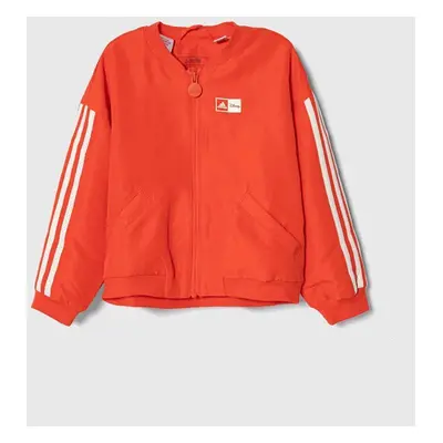 Dětská bomber bunda adidas červená barva