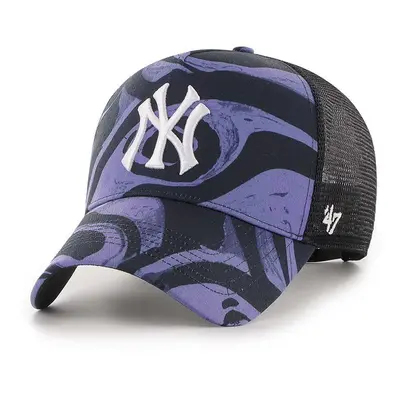 Kšiltovka 47 brand MLB New York Yankees fialová barva, vzorovaná, B-ENLDT17PTP-PP