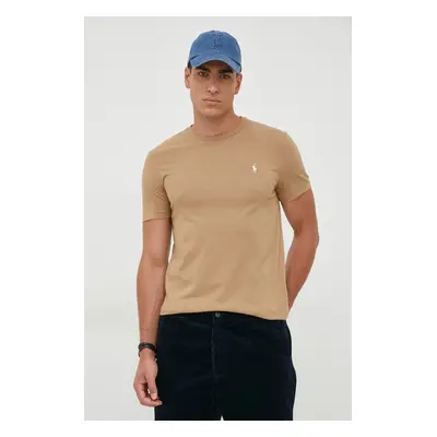 Bavlněné tričko Polo Ralph Lauren béžová barva, 710671438