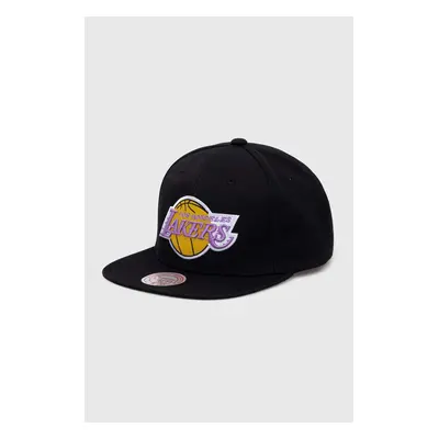 Kšiltovka Mitchell&Ness Los Angeles Lakers černá barva, s aplikací