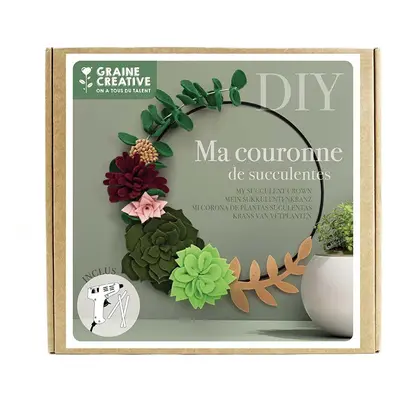 Sada DIY dekorace Graine Creative Ma couronne de succulentes