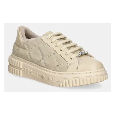 Kožené sneakers boty Baldinini béžová barva, D5B467A1VCRT