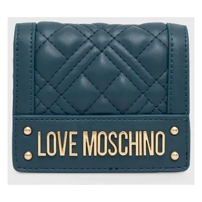 Peněženka Love Moschino zelená barva, JC5601PP1LLA0000