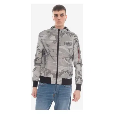 Bunda Alpha Industries MA-1 LW Hooded Refl. Camo 126138RC 125 šedá barva, přechodná