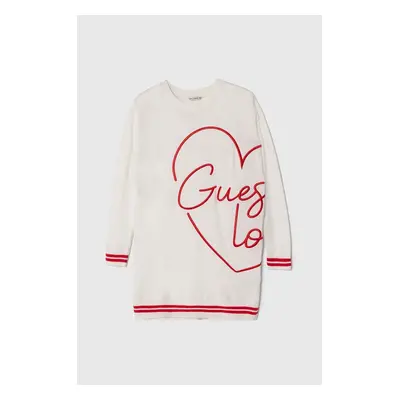 Dívčí šaty Guess bílá barva, mini, oversize, J4YK08 Z3FV0