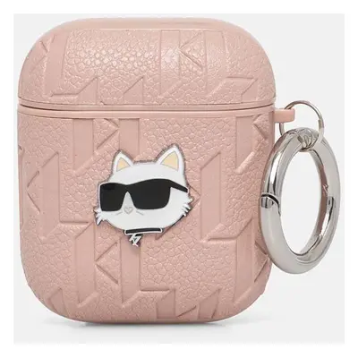 Obal na Karl Lagerfeld AirPods 1/2 růžová barva, KLA2PGCHPP