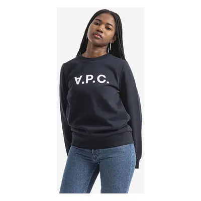 Bavlněná mikina A.P.C. Sweat Viva dámská, tmavomodrá barva, s potiskem