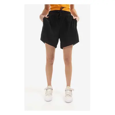 Kraťasy adidas Originals dámské, černá barva, hladké, high waist, HF7543-black