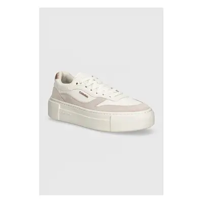 Sneakers boty Calvin Klein FF CUPSOLE LACE UP W/ML MIX M bílá barva, HW0HW02125