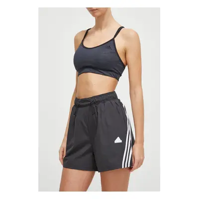 Kraťasy adidas dámské, černá barva, s aplikací, high waist, IP1568