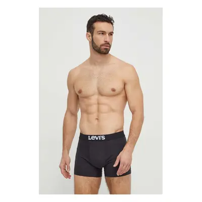 Boxerky Levi's 4-pack pánské, černá barva