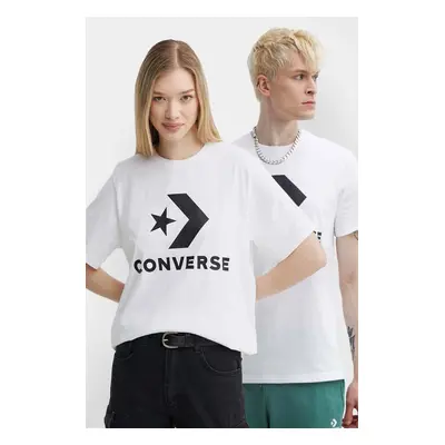 Bavlněné tričko Converse bílá barva, s potiskem