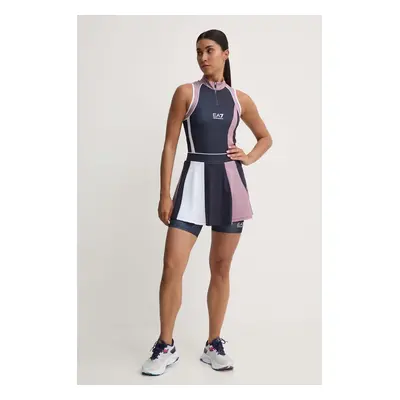 Sportovní sukně EA7 Emporio Armani tmavomodrá barva, mini, TJ04Z.6DTN51