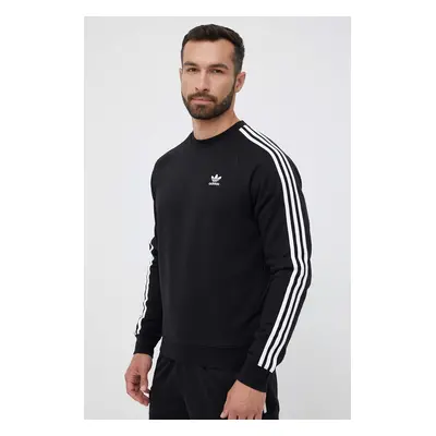 Mikina adidas Originals 3-Stripes pánská, černá barva, s aplikací, IM2087