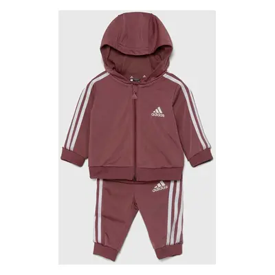 Kojenecká tepláková souprava adidas I 3S SHINY TS růžová barva, IV7400