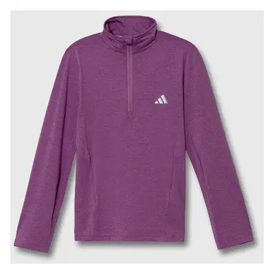 Dětská mikina adidas J HEA 1/2 ZIP růžová barva, hladká, IV9581