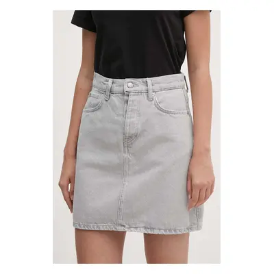 Džínová sukně Pepe Jeans MINI SKIRT HW CLOUD šedá barva, mini, áčková, PL901136