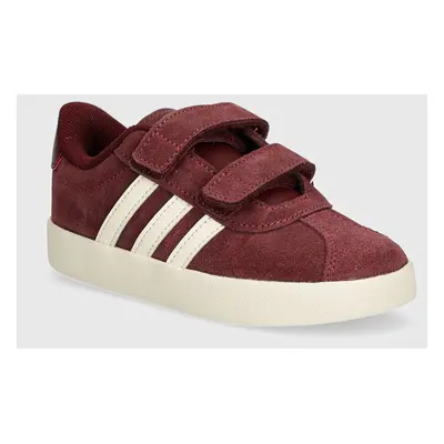 Dětské semišové sneakers boty adidas VL COURT 3.0 CF vínová barva, IH4959