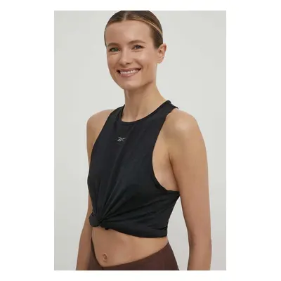 Sportovní top Reebok LUX Collection dámský, černá barva, 100075356