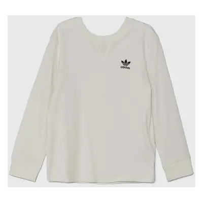 Dětské bavlněné tričko s dlouhým rukávem adidas Originals LONG SLEEVE bílá barva, IX5305