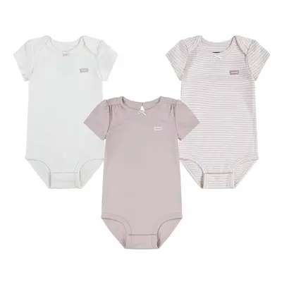 Bavlněné kojenecké body Levi's LVG 3PK BOW BODYSUIT SET 3-pack