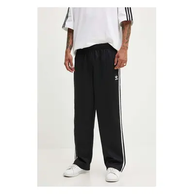 Kalhoty adidas Originals Adicolor Baggy Fit Firebird Pant pánské, černá barva, jednoduché, IZ480